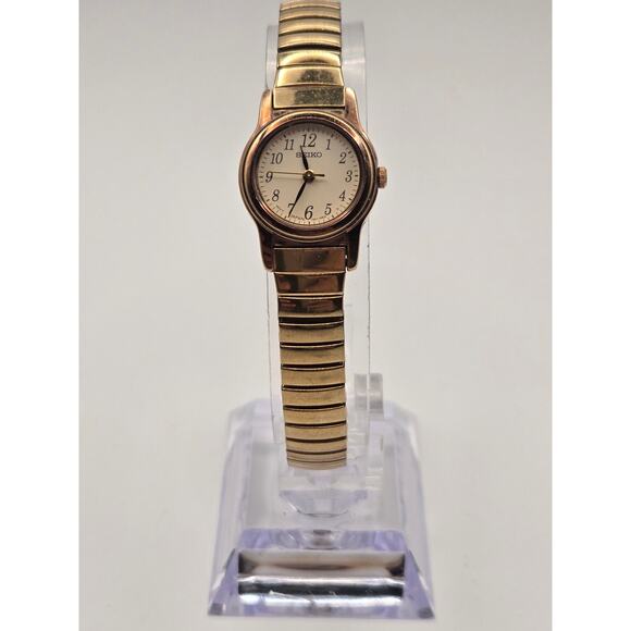 Vintage 1996 Seiko Ladies Quartz Watch 1N01-0GD0 - Gold Tone Expansion Band main image 5